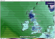 英国天气图显示了零下12摄氏度的北极风暴带来大雪的确切日期