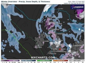 英国天气：英国气象局发布预警，降雪地图显示39个城市将面临350英里的暴风雪